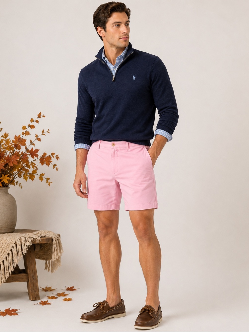 Peter Millar Pink Flat Front Cotton Chino Shorts